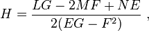 H =\frac{LG-2MF+NE}{2(EG-F^2)}\ ,
