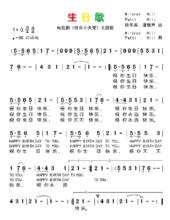 生日歌[潘振聲、徐華英作詞歌曲]