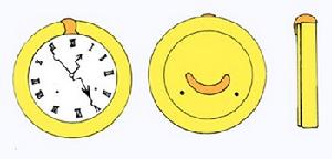 (圖)進學校大門時,千萬不可以下意識抬頭看時間,因為時鐘不但會突然掉下來給你第一擊,萬一沒壓中的話,巨大的時鐘還會追逐看它的人……