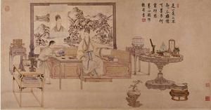 清人畫弘曆是一是二圖軸 清人畫弘曆是一是二圖軸