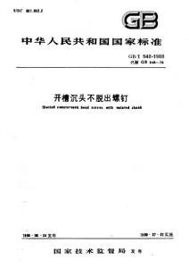 開槽沉頭不脫出螺釘