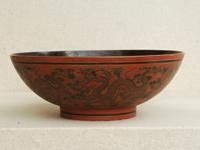 描彩漆雲龍紋碗 描彩漆雲龍紋碗