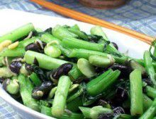 黑豆炒菜心 黑豆炒菜心