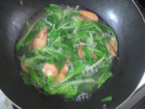 青菜豆腐蝦湯 青菜豆腐蝦湯
