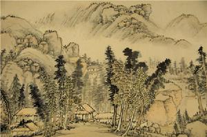 明張宏西山爽氣圖 明張宏西山爽氣圖