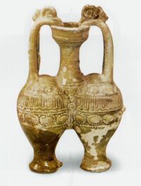 綠釉聯體壺 綠釉聯體壺