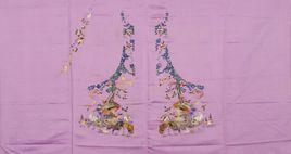 雪青緞地廣繡百鳥朝鳳紋緊身料 雪青緞地廣繡百鳥朝鳳紋緊身料