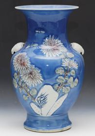 清雍正青花瓷清雍正釉下三色瓶