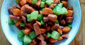 胡蘿蔔黃瓜炒火腿