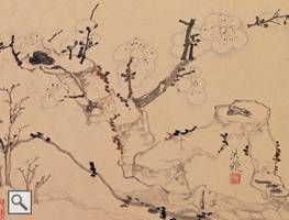 明陳洪綬古梅圖