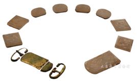 唐樂舞人物紋白玉帶銙 唐樂舞人物紋白玉帶銙