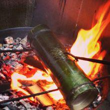 明火烤制竹筒飯