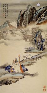 侯峻山作品《關二爺夜讀春秋》