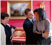 和歐巴馬夫婦在白宮出席宴會