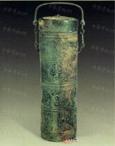 西漢早期漆繪人物禽獸紋筒 西漢早期漆繪人物禽獸紋筒