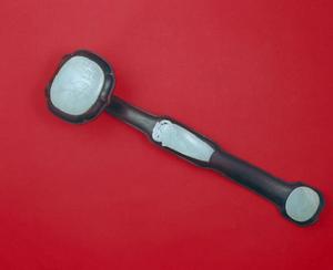 清紫檀嵌玉“一路平安”如意 清紫檀嵌玉“一路平安”如意