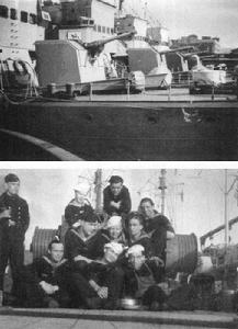 系泊的M艇和正在享受輕鬆時光的德國水兵