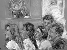 被告中5人28日在紐約出庭(法庭模擬圖)