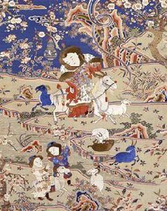 清乾隆緙絲加繡九陽消寒圖軸 清乾隆緙絲加繡九陽消寒圖軸