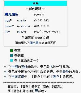 青色的屬性