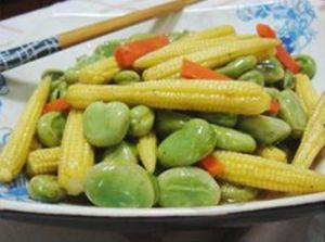 蠶豆炒玉米筍 蠶豆炒玉米筍