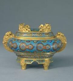 清乾隆掐絲琺瑯蓮瓣式爐 清乾隆掐絲琺瑯蓮瓣式爐