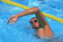 運動員在比賽中