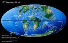 距今6600萬年的地球海陸分布