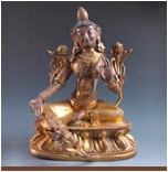 清鎏金銅度母坐像 清鎏金銅度母坐像