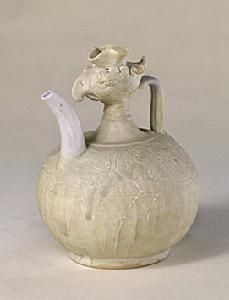 宋西村窯青白釉鳳頭壺 宋西村窯青白釉鳳頭壺