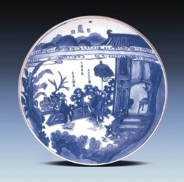 清青花人物大盤