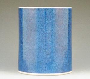 清灑藍釉筆筒 清灑藍釉筆筒