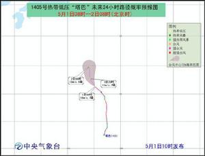 1405號颱風“塔巴”路徑預測圖