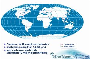 塔迪蘭公司全球的客戶分布