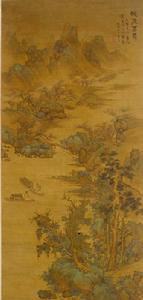 （圖）此圖依“桃花源”意寫江南初春景色。