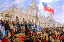 奧希金斯在聖地亞哥宣布智利獨立