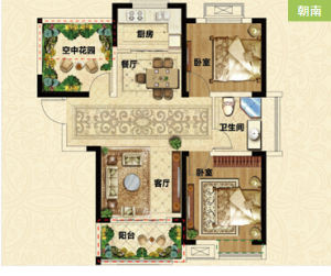 B1戶型3室2廳1衛1廚 95㎡ 2室2廳1衛約95m2在售