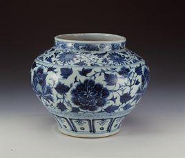 元景德鎮窯青花纏枝牡丹紋罐 元景德鎮窯青花纏枝牡丹紋罐