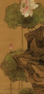 明陳洪綬荷花鴛鴦圖軸