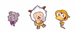 小灰灰,懶羊羊,小蛇旺財