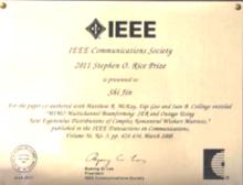 2011年金石教授獲萊斯最佳論文獎