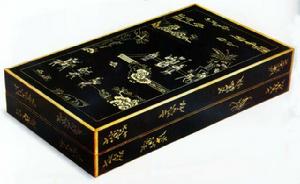 山水人物嵌骨漆匣 山水人物嵌骨漆匣