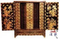 明黑漆描金雲龍藥櫃 明黑漆描金雲龍藥櫃