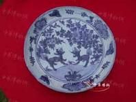 萬曆景德鎮青花麒麟花卉紋盤 萬曆景德鎮青花麒麟花卉紋盤