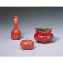 戧金纏枝花紋三式 戧金纏枝花紋三式