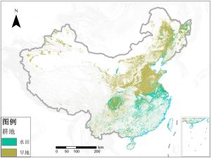 中國2008年耕地資源分布圖