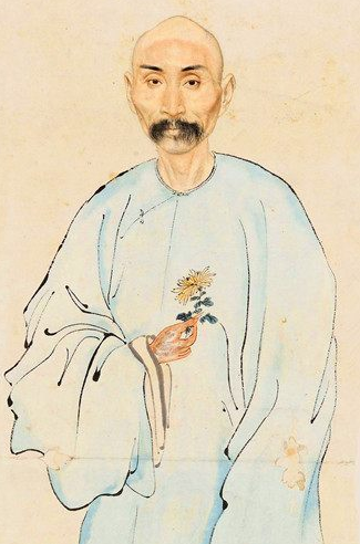 杭世駿設色絹本畫像