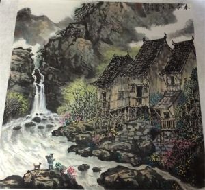 國畫《春泉流香》