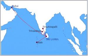 錫蘭航空航線圖