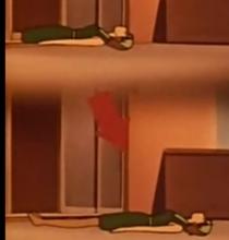 屍體從窗內到陽台的變化